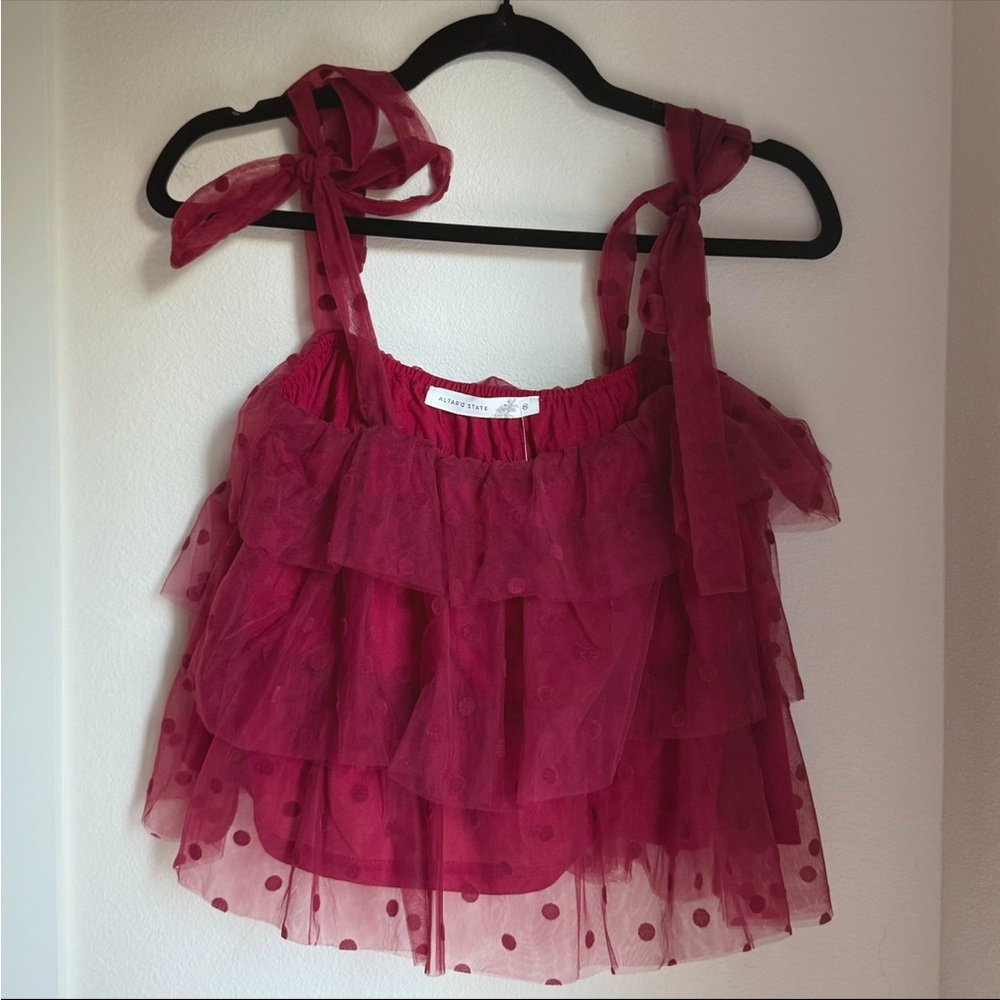 Altar’d State Ruffle Tulle Top – NWT (Size M)